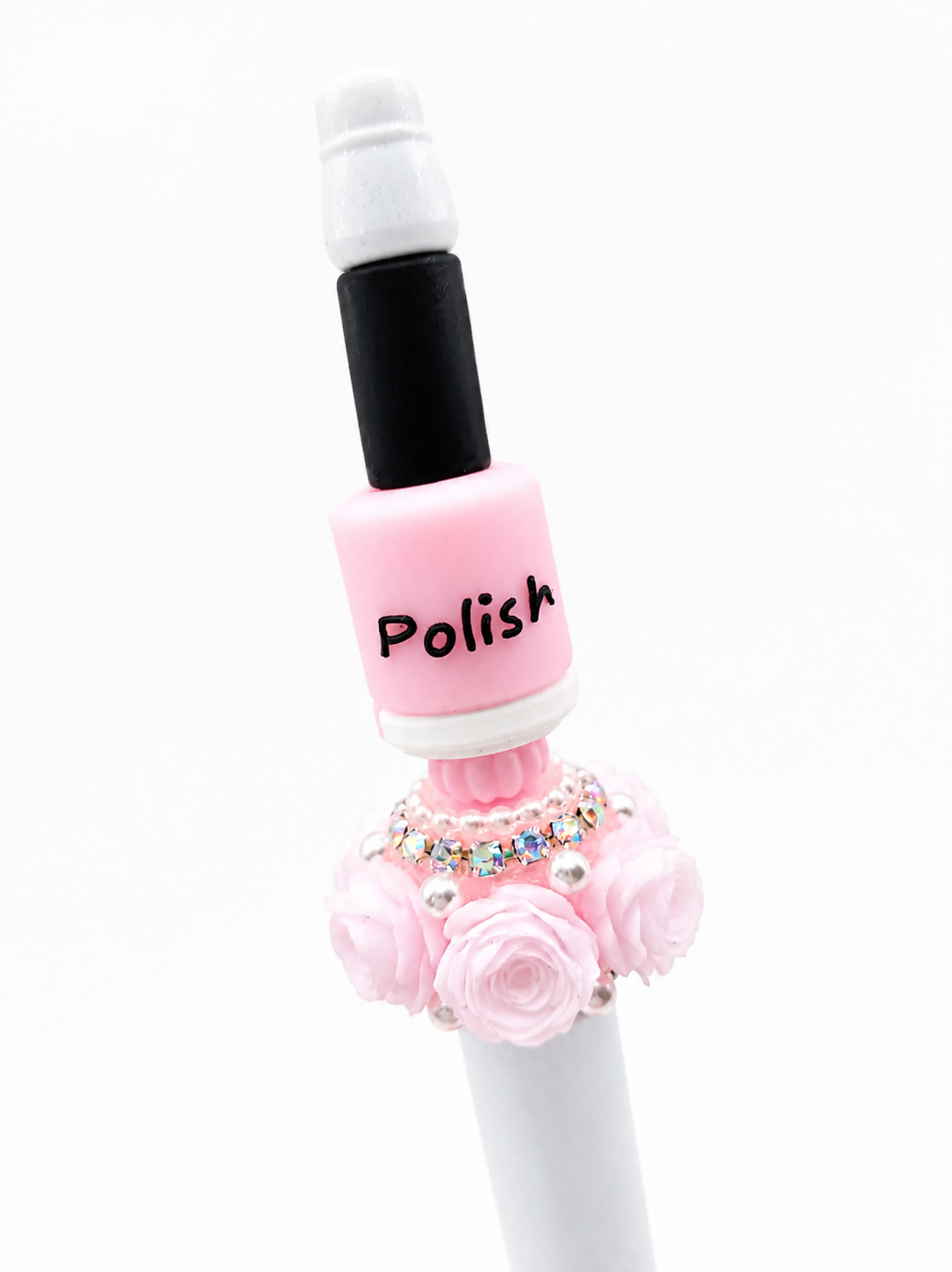 Pink "Polish" Beaded Pen