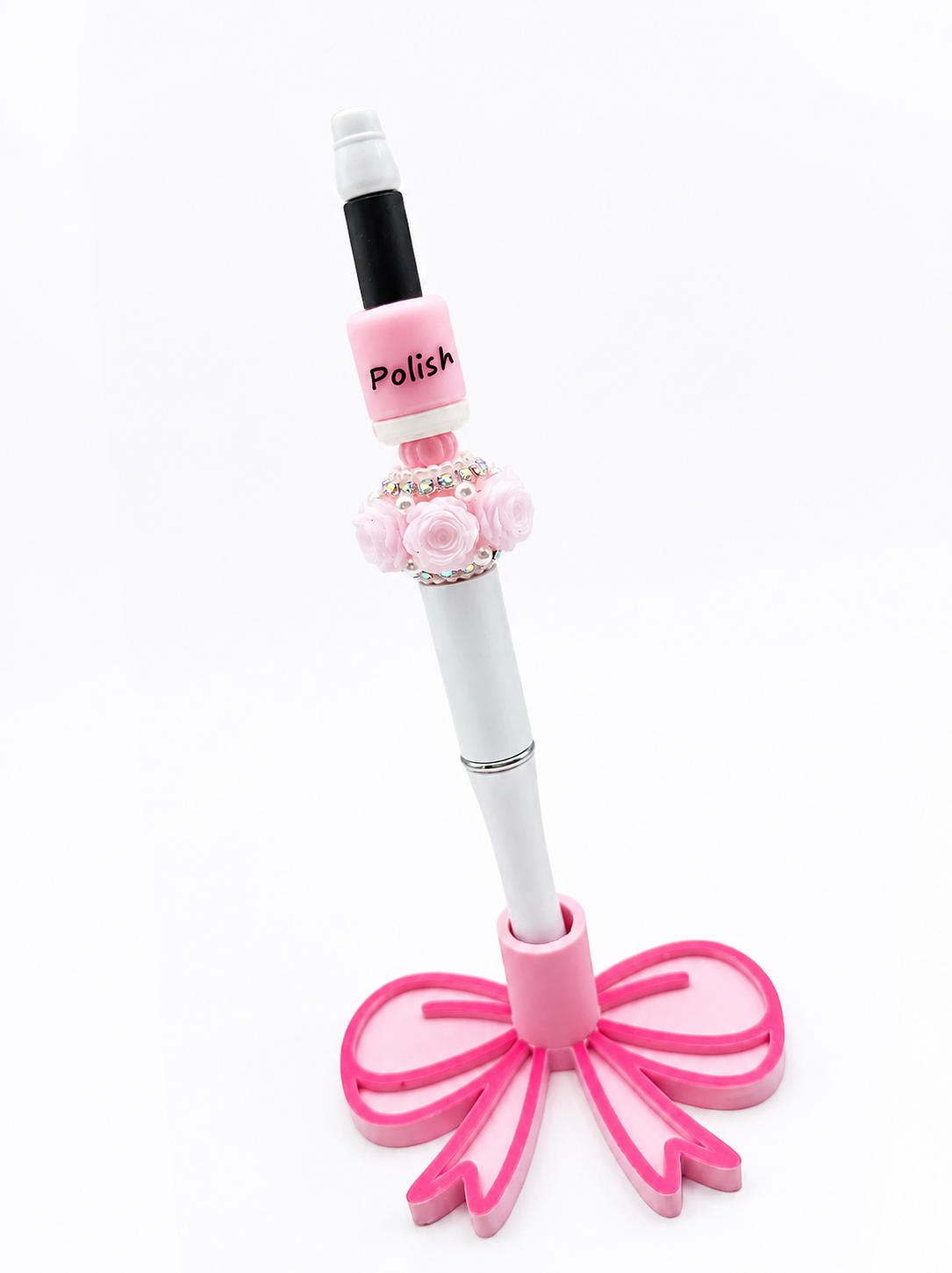 Pink "Polish" Beaded Pen