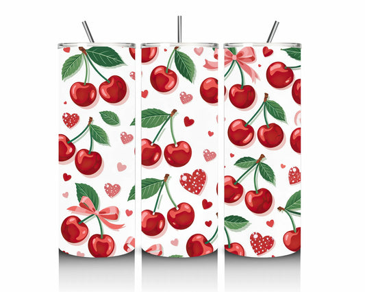 Cute Cherry Pattern 20oz Stainless Steel Tumbler