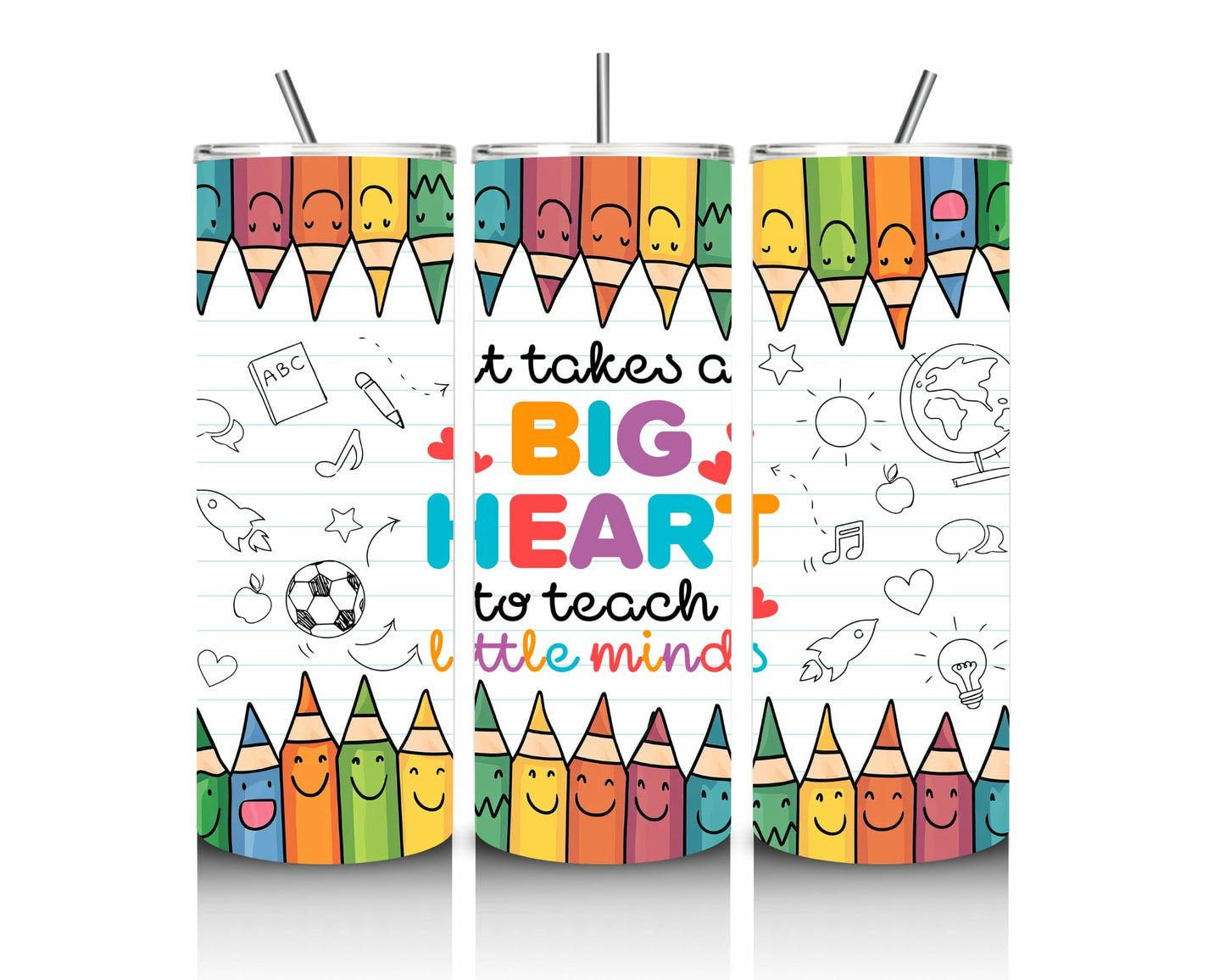It Takes a Big Heart to Teach Little Minds 20oz Stainless Steel Tumbler