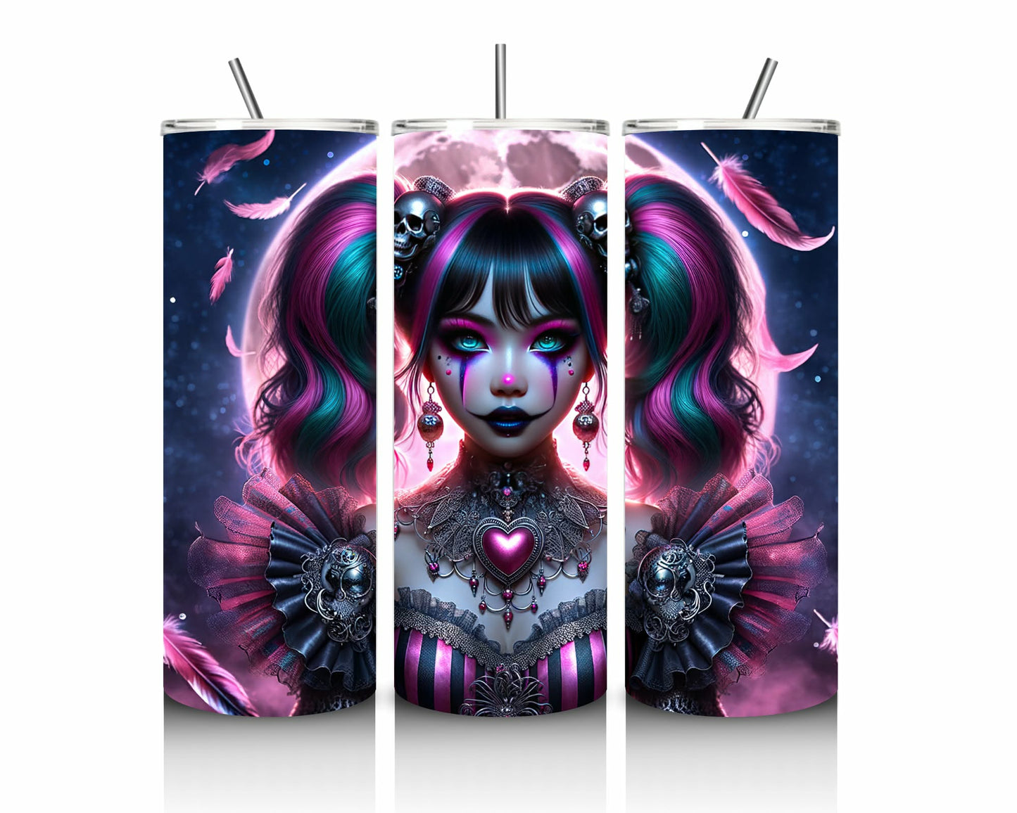 Gothic Moon Doll 20oz Stainless Steel Tumbler